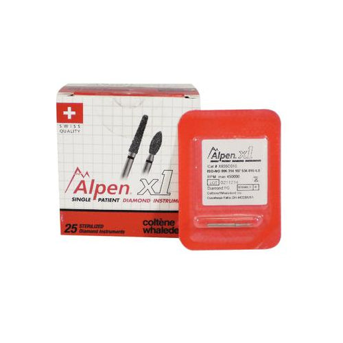 Coltene Whaledent X835C010 Alpen x1 #835.010 FG Friction Grip Flat End Cylinder Coarse Grit Diamond Burs 25/Pk Coltene Whaledent X835C010 Alpen x1 #835.010 FG Friction Grip Flat End Cylinder Coarse Grit Diamond Burs 25/Pk